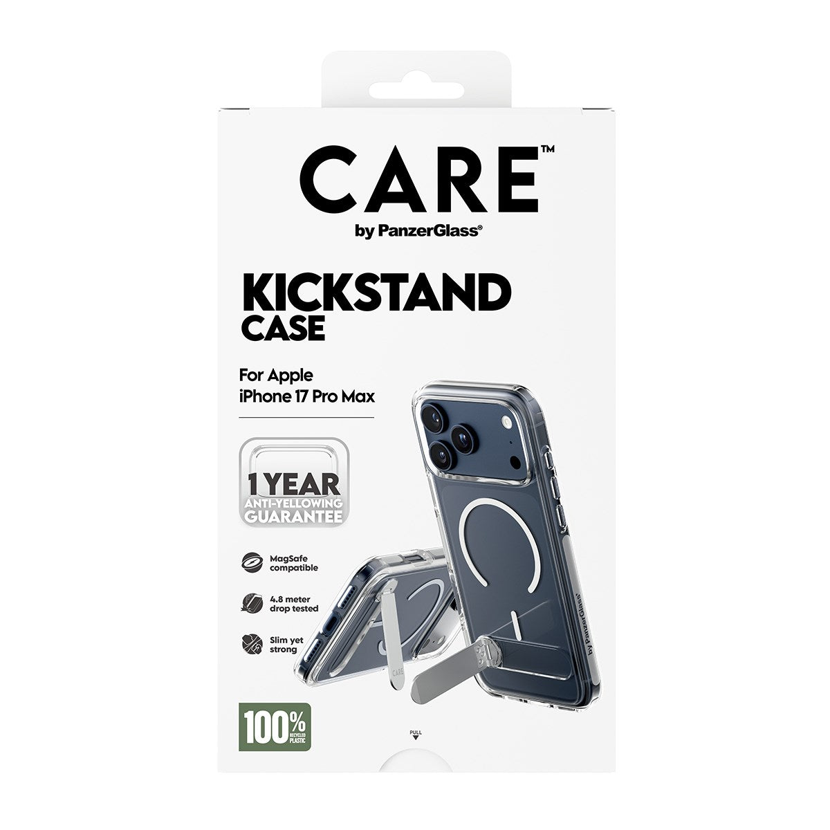 CARE by PanzerGlass® Case Transparent w. Kickstand & MagSafe iPhone 17 Pro Max